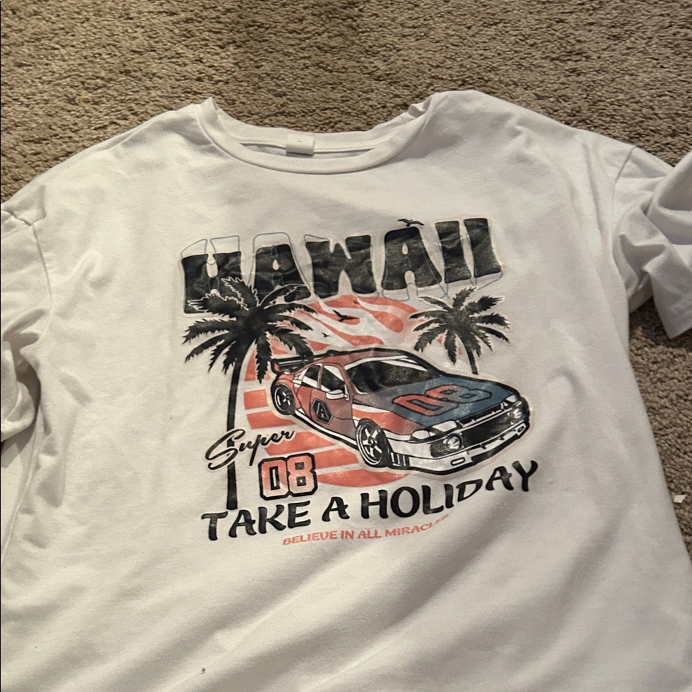 SHEIN White Hawaii Graphic Tee